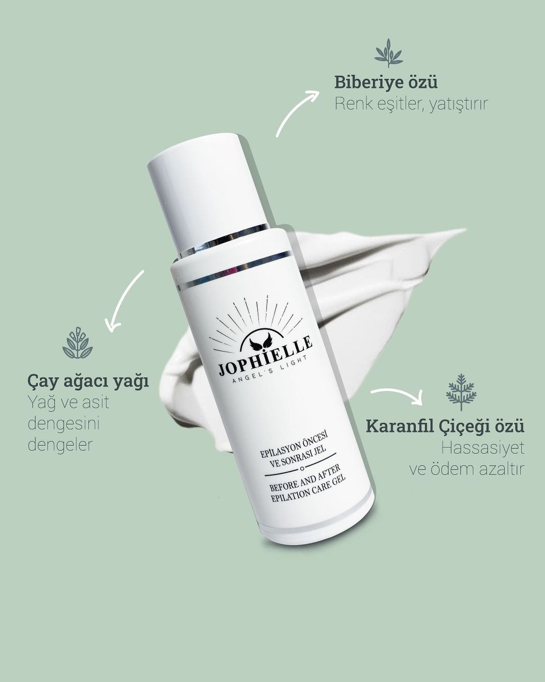 Jophielle Angel’s Light Epilasyon Öncesi ve Sonrası Jeli 400ml